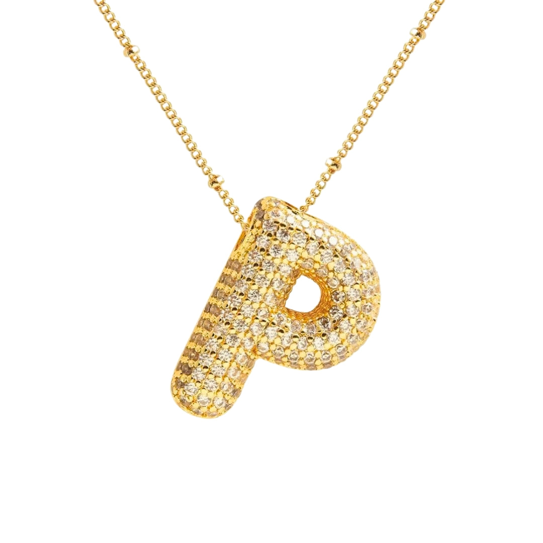 Massive Buchstaben Halskette - Gold