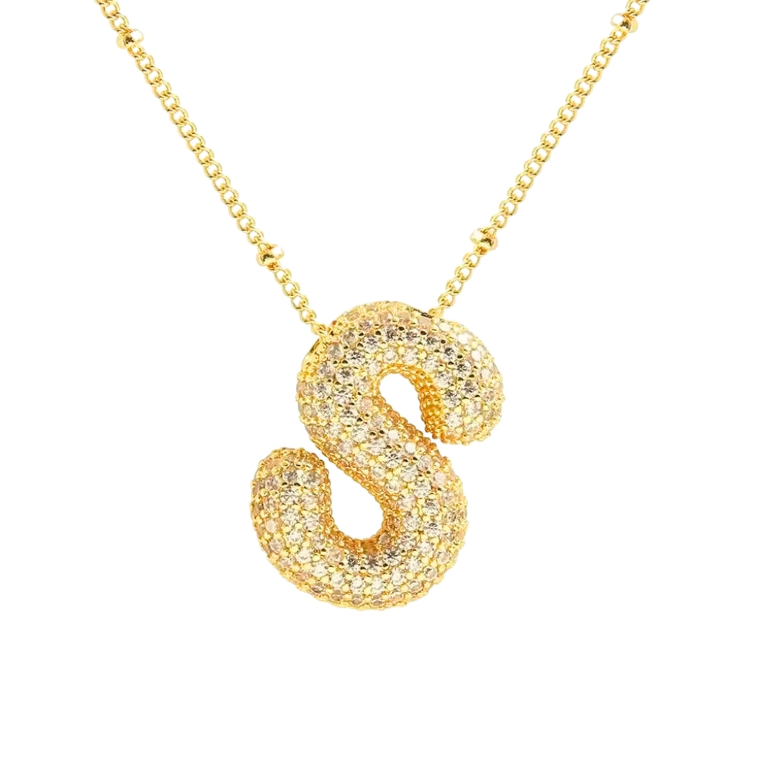 Massive Buchstaben Halskette - Gold