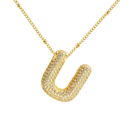 Massive Buchstaben Halskette - Gold