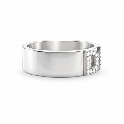 Signatuurring met Diamant - Zilver