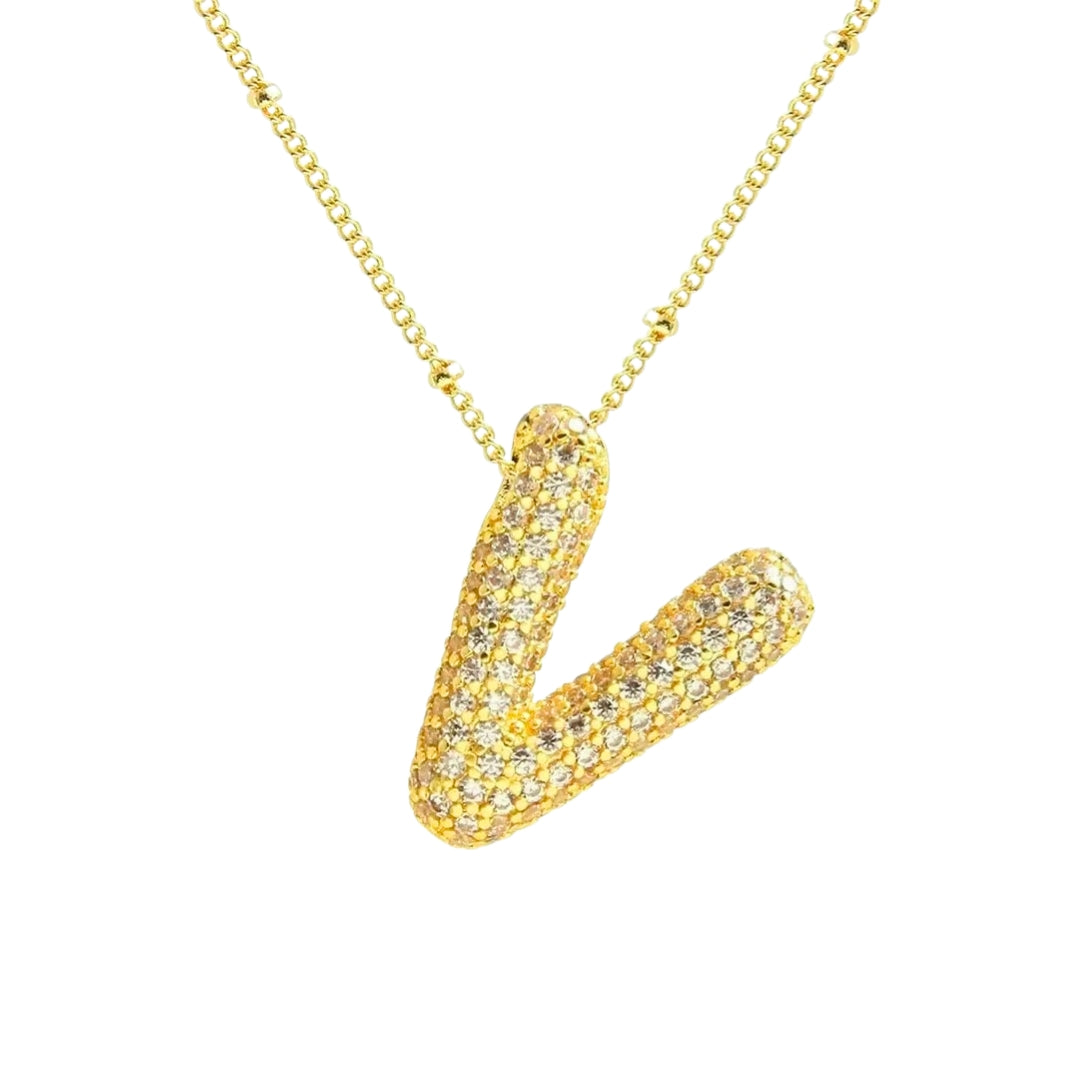 Massive Buchstaben Halskette - Gold