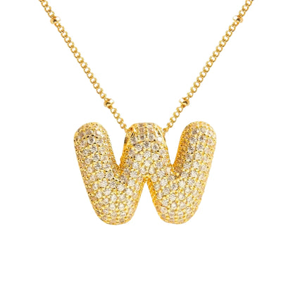 Massive Buchstaben Halskette - Gold