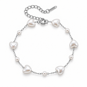 Romina Parel Hart Armband - Zilver