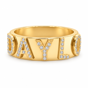 Signatuurring met Diamant - Goud