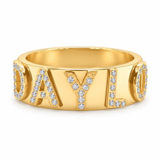 Signatuurring met Diamant - Goud