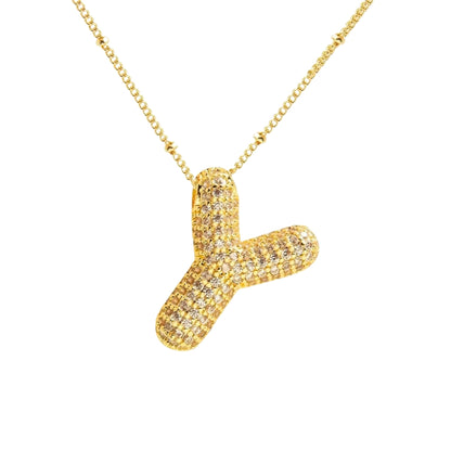 Massive Buchstaben Halskette - Gold
